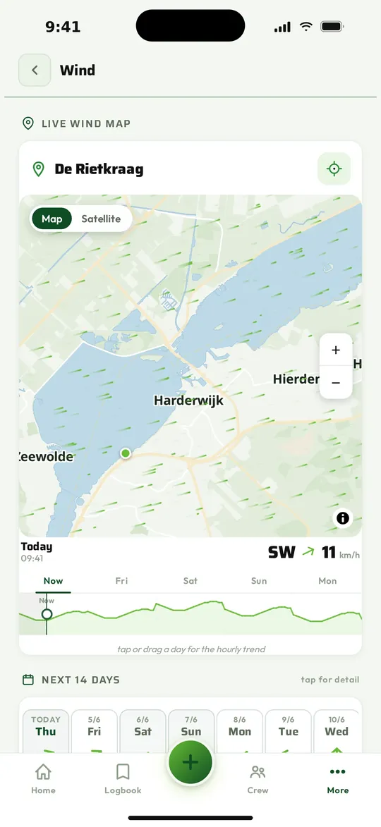 Die Windkarte mit fließenden Linien