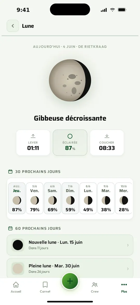La lune, jour après jour.