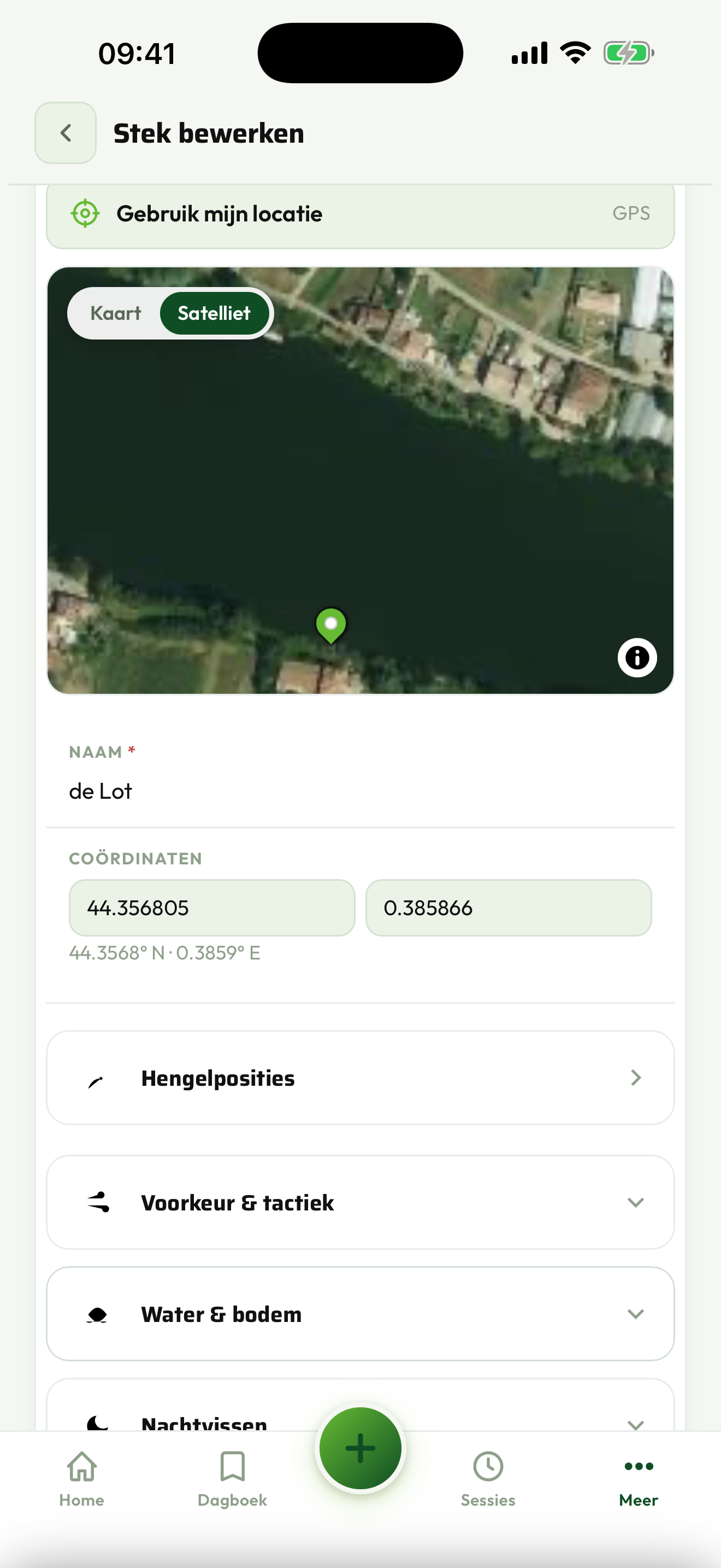 Een stek met de kaart en de historie