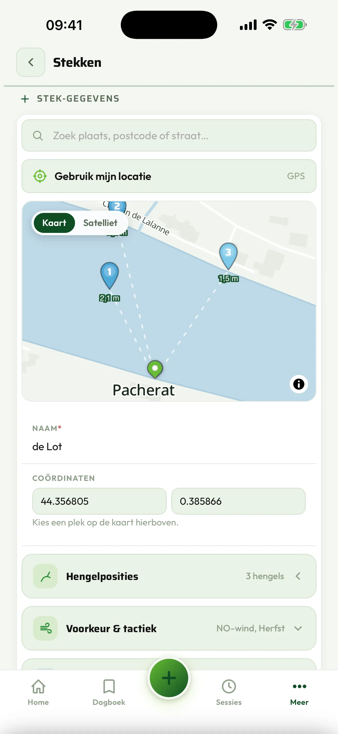 Een stek met de kaart en de historie
